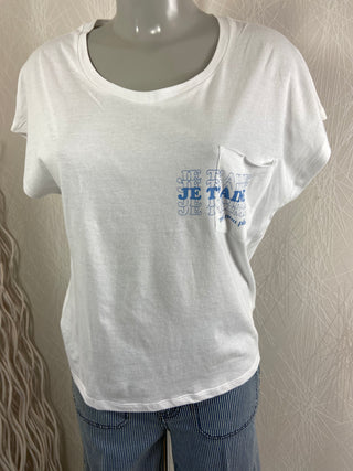 T-shirt sans manches blanc col rond Jane Blue