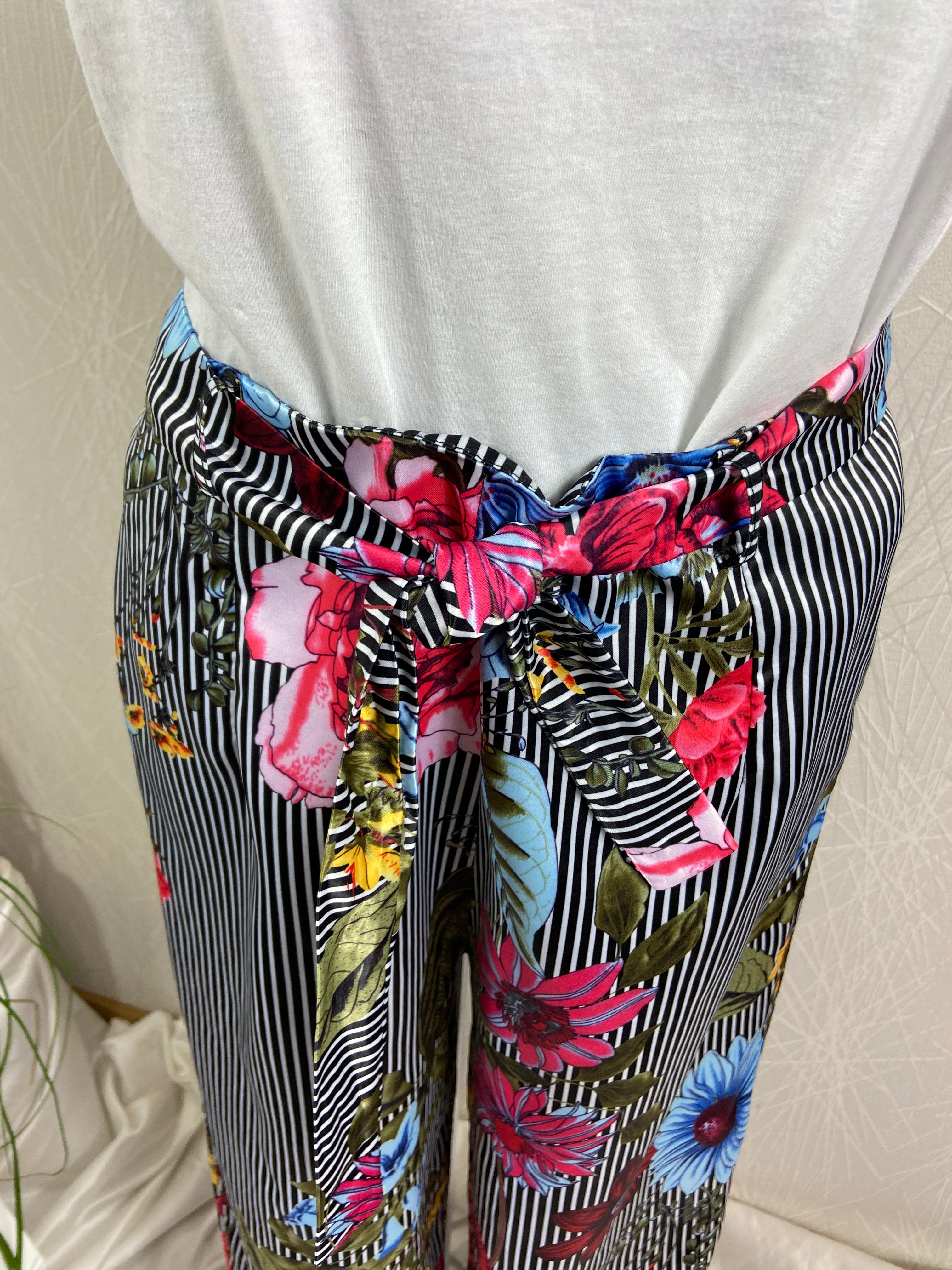 Pantalon léger fleurs jambes larges flot IntelliGent Store - Offre-Unique