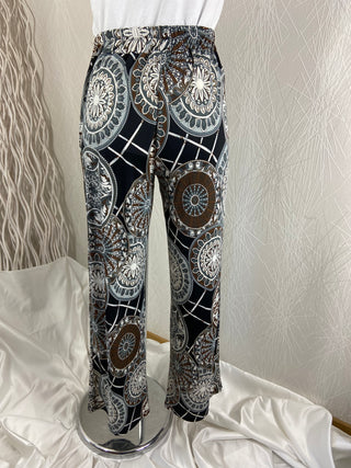 Pantalon fluide à motifs taille élastique Neslay - Taille Unique