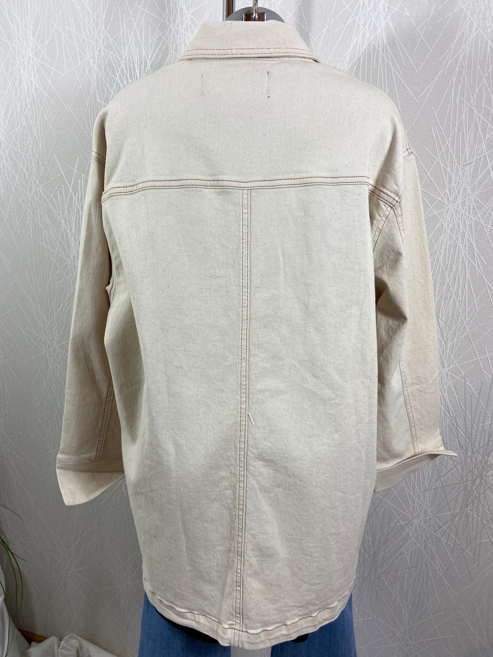 Veste boutonnée coupe droite coton beige Vero Moda - Offre-Unique