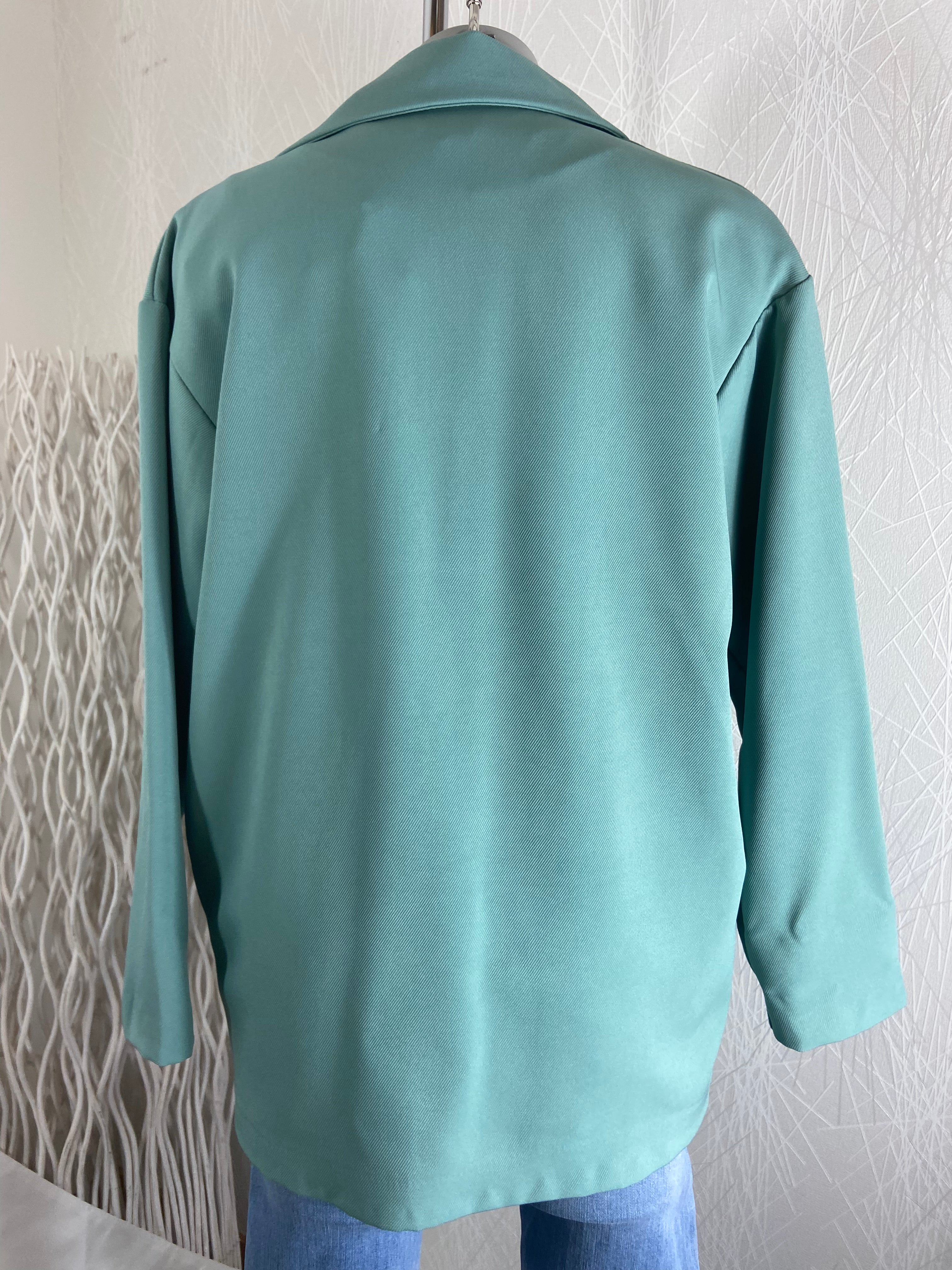 Veste doublée couleur vert d'eau coupe droite Adilynn - Offre-Unique