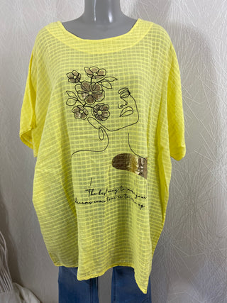 T-shirt léger fille coton jaune New Collection