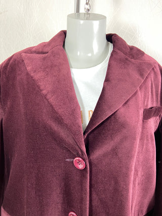 Manteau doublé velours lisse rouge bordeaux grande taille