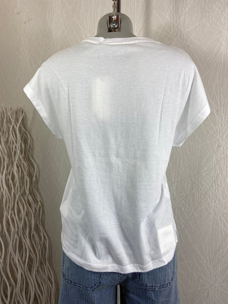 T-shirt sans manches blanc 100% coton Jane Blue