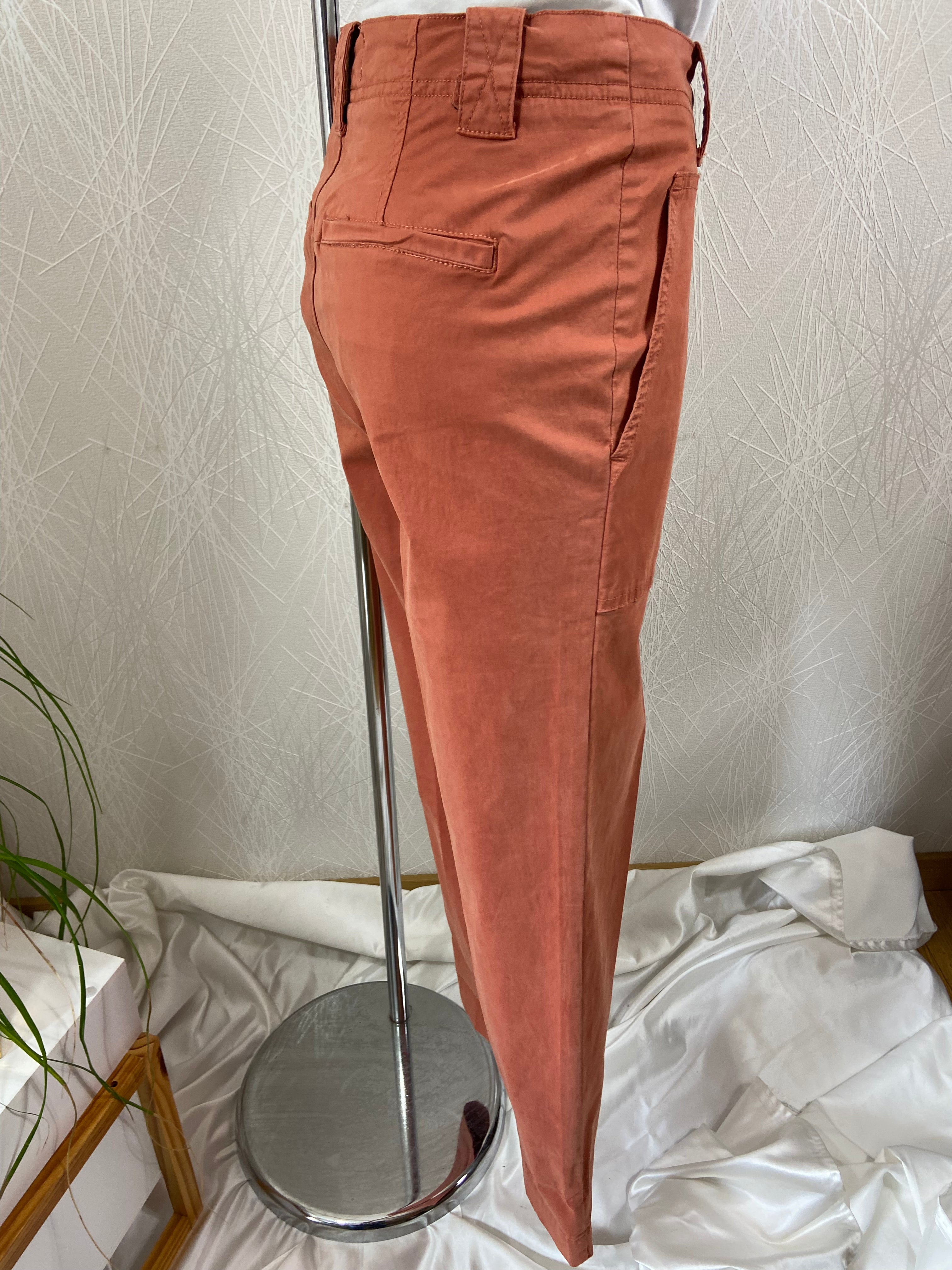 Pantalon brun en toile coupe droite MKT Studio