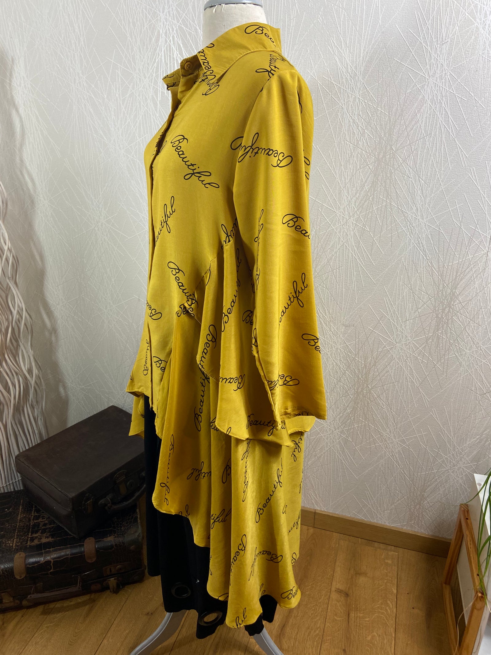 Chemise jaune Beautiful à manches 3/4 Neslay