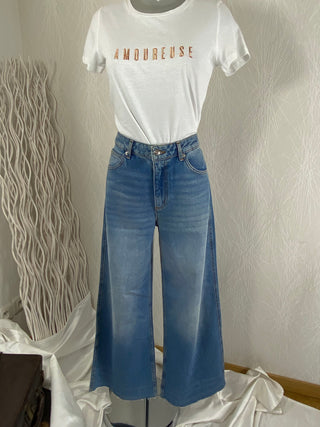 Jeans flare taille haute modèle Rosy NVY