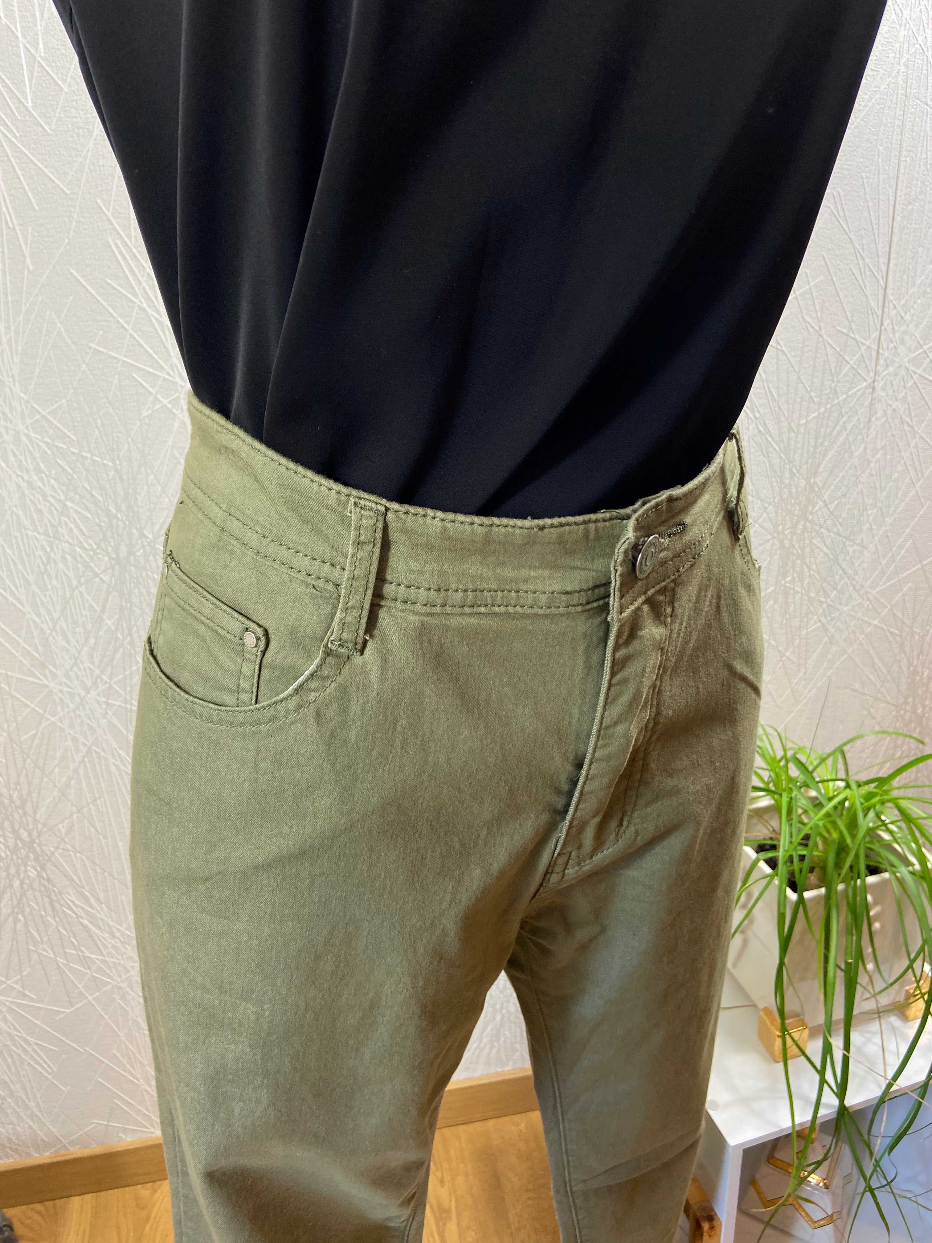 Pantalon stretch en toile coupe droite Big Spade - Offre-Unique