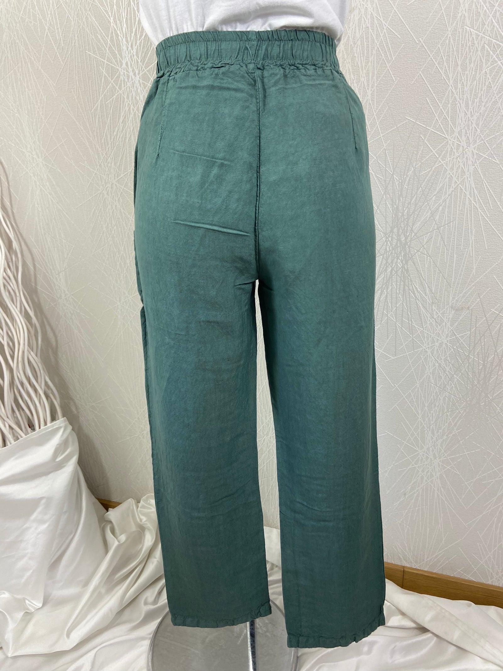 Pantalon lin taille haute élastique Pako Litto