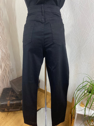 Pantalon noir confortable coupe droite stretch elastique Christy