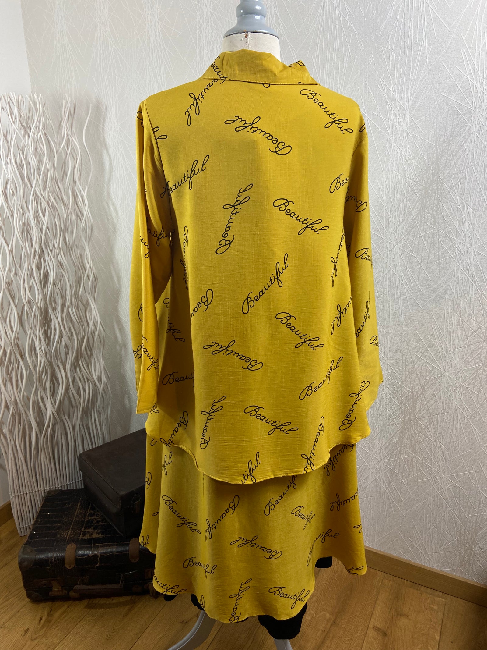 Chemise jaune Beautiful à manches 3/4 Neslay