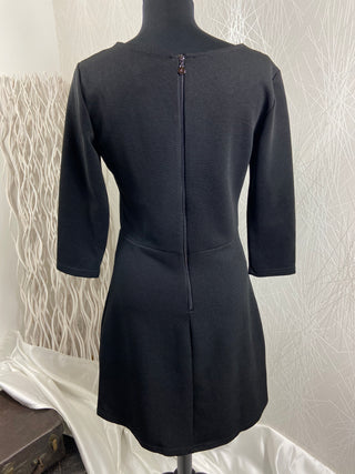 Petite robe noire ajourée broderie courte manches 3/4 Jus Orange Paris