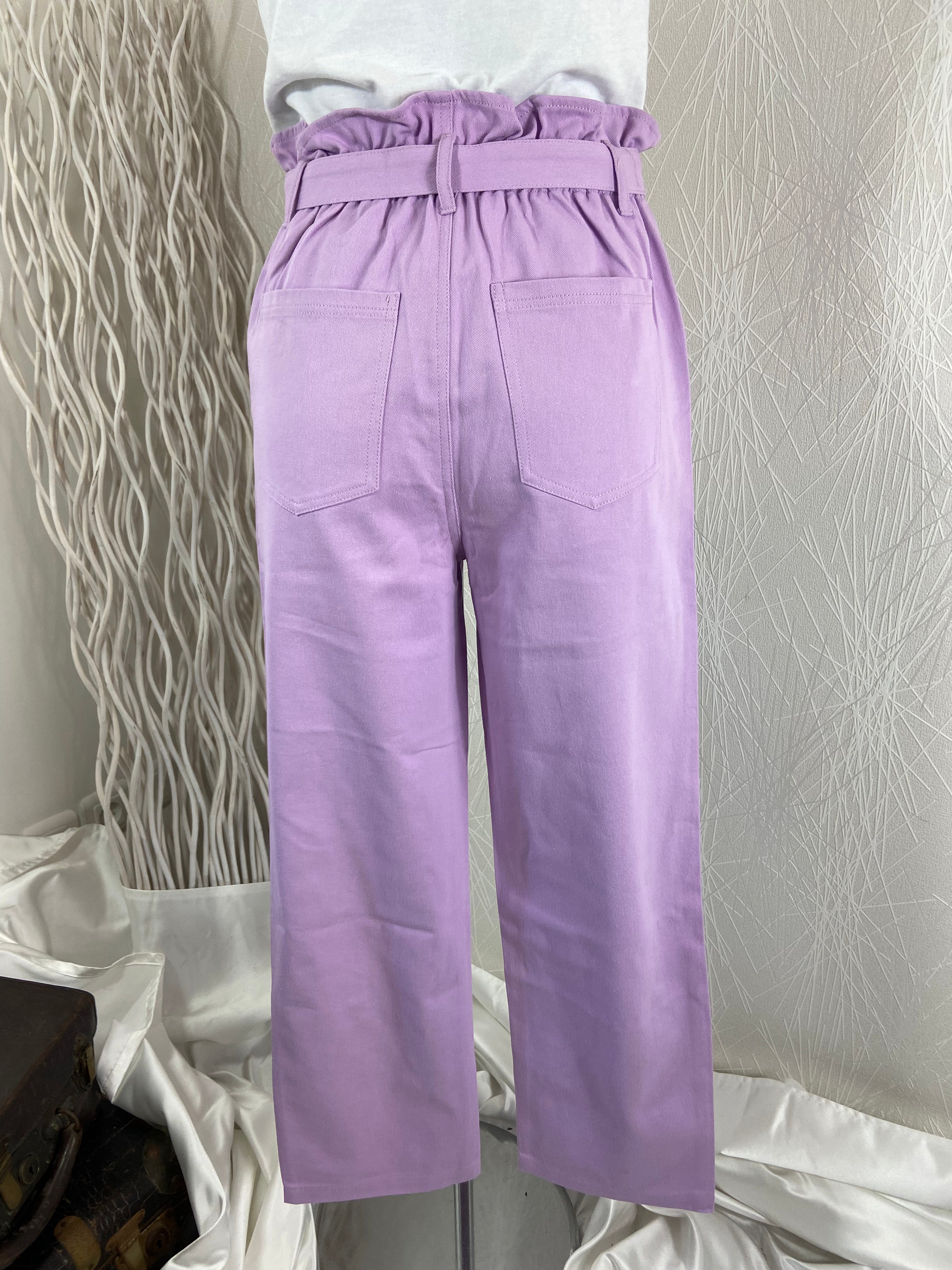 Pantalon violet taille élastique modèle Graham Garance - Offre-Unique