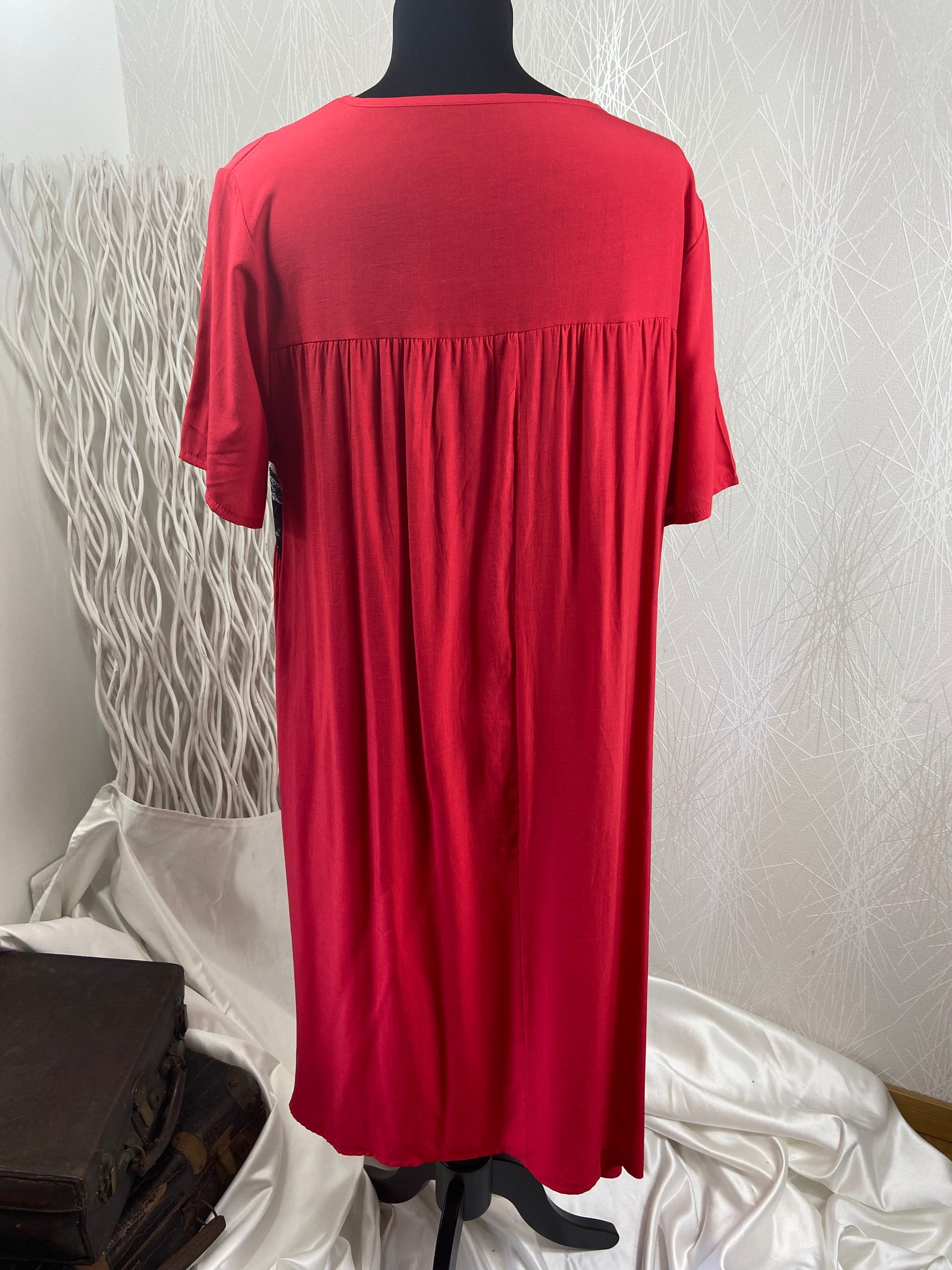 Robe longue légère rouge grande taille Neslay