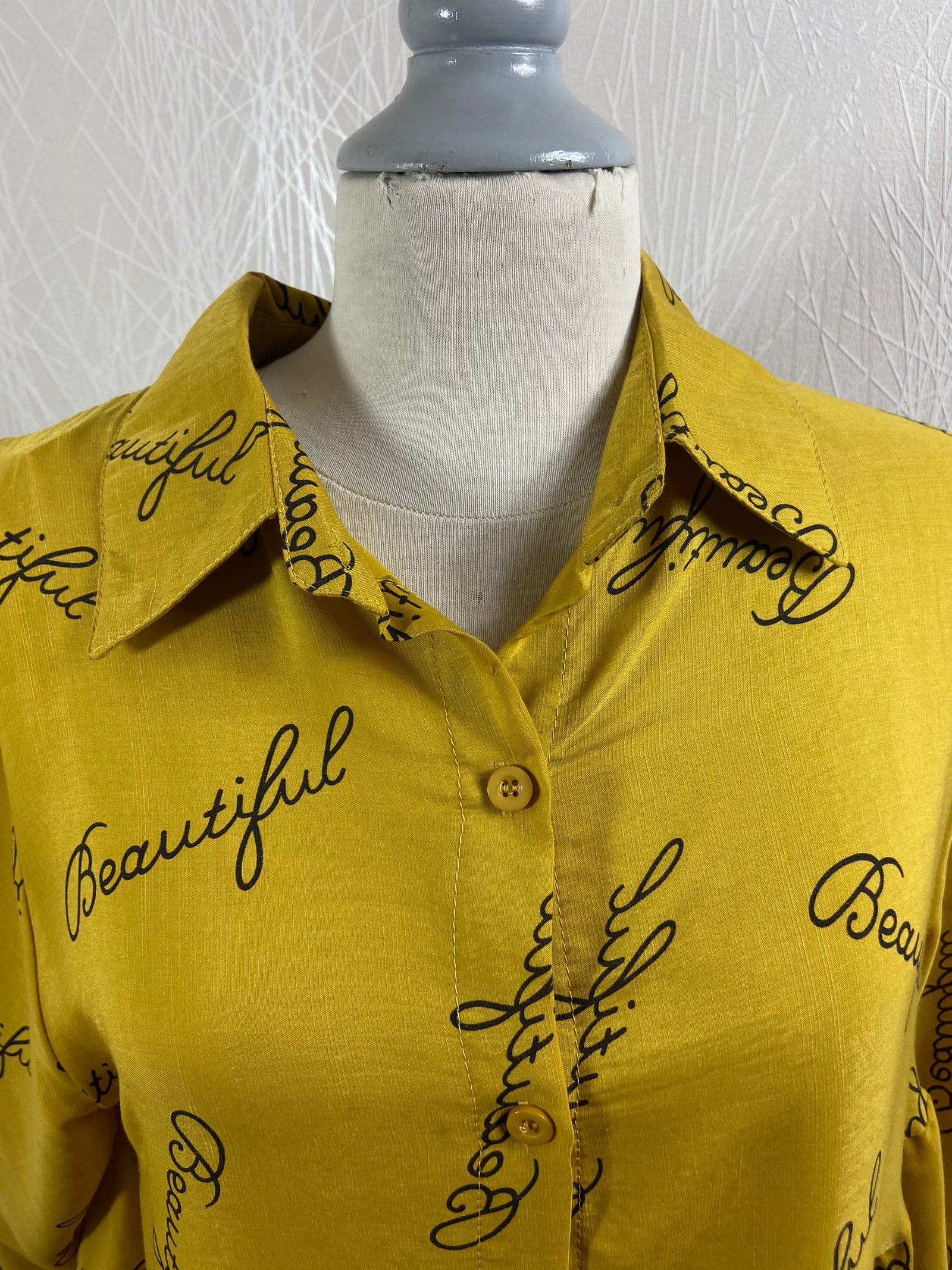 Chemise jaune Beautiful à manches 3/4 Neslay