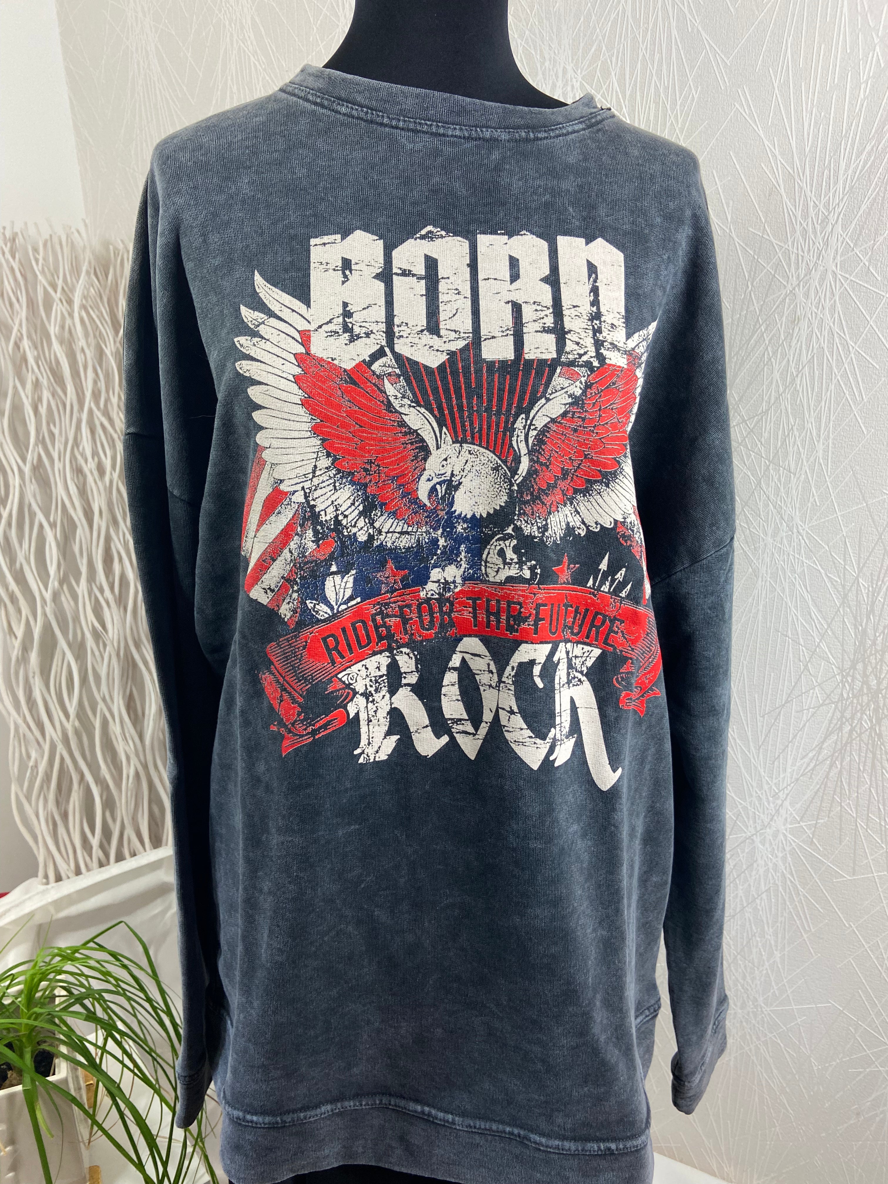 Sweat-shirt gris Born Rock Firstage - Offre-Unique