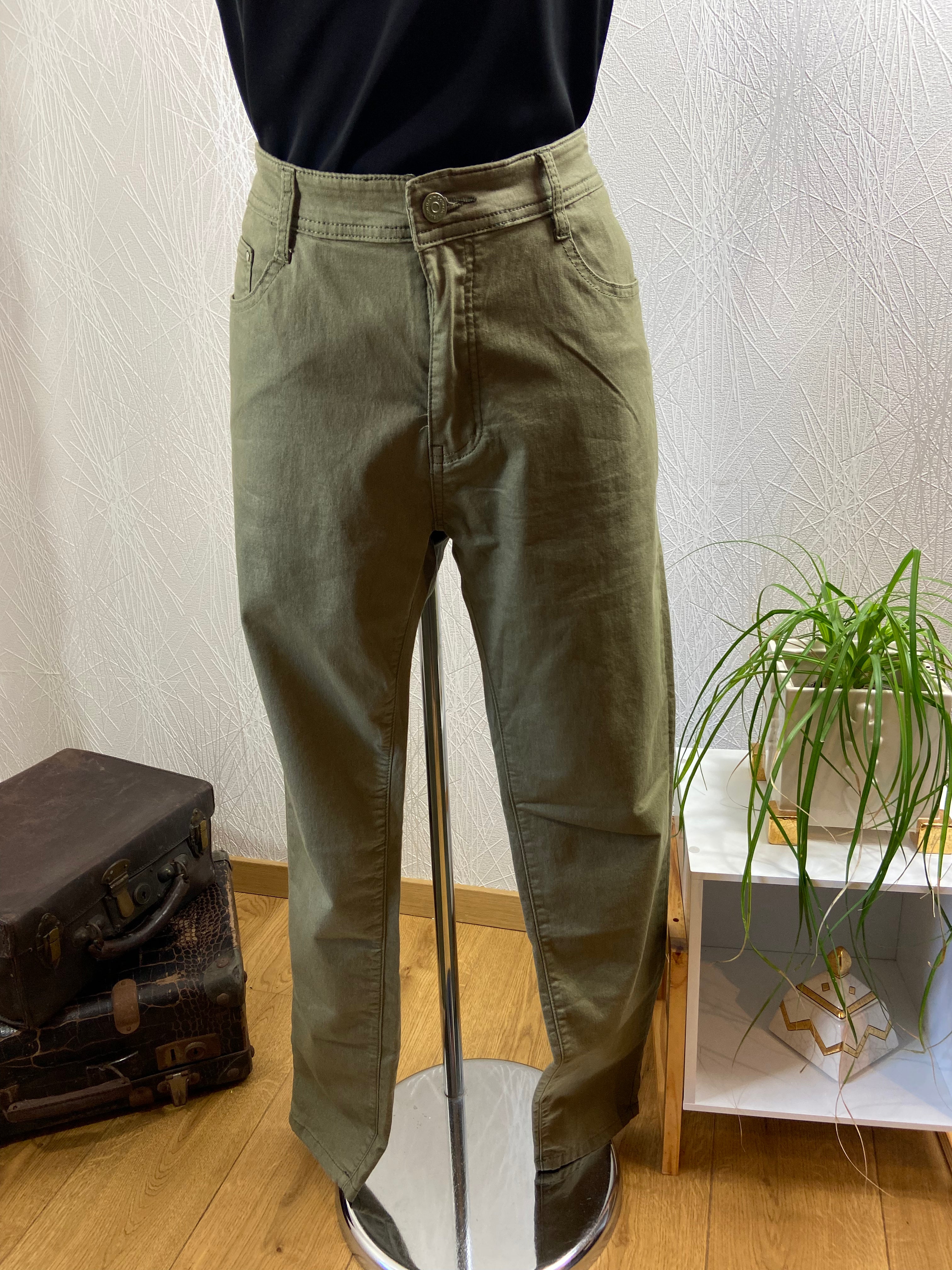 Pantalon stretch en toile coupe droite Big Spade - Offre-Unique