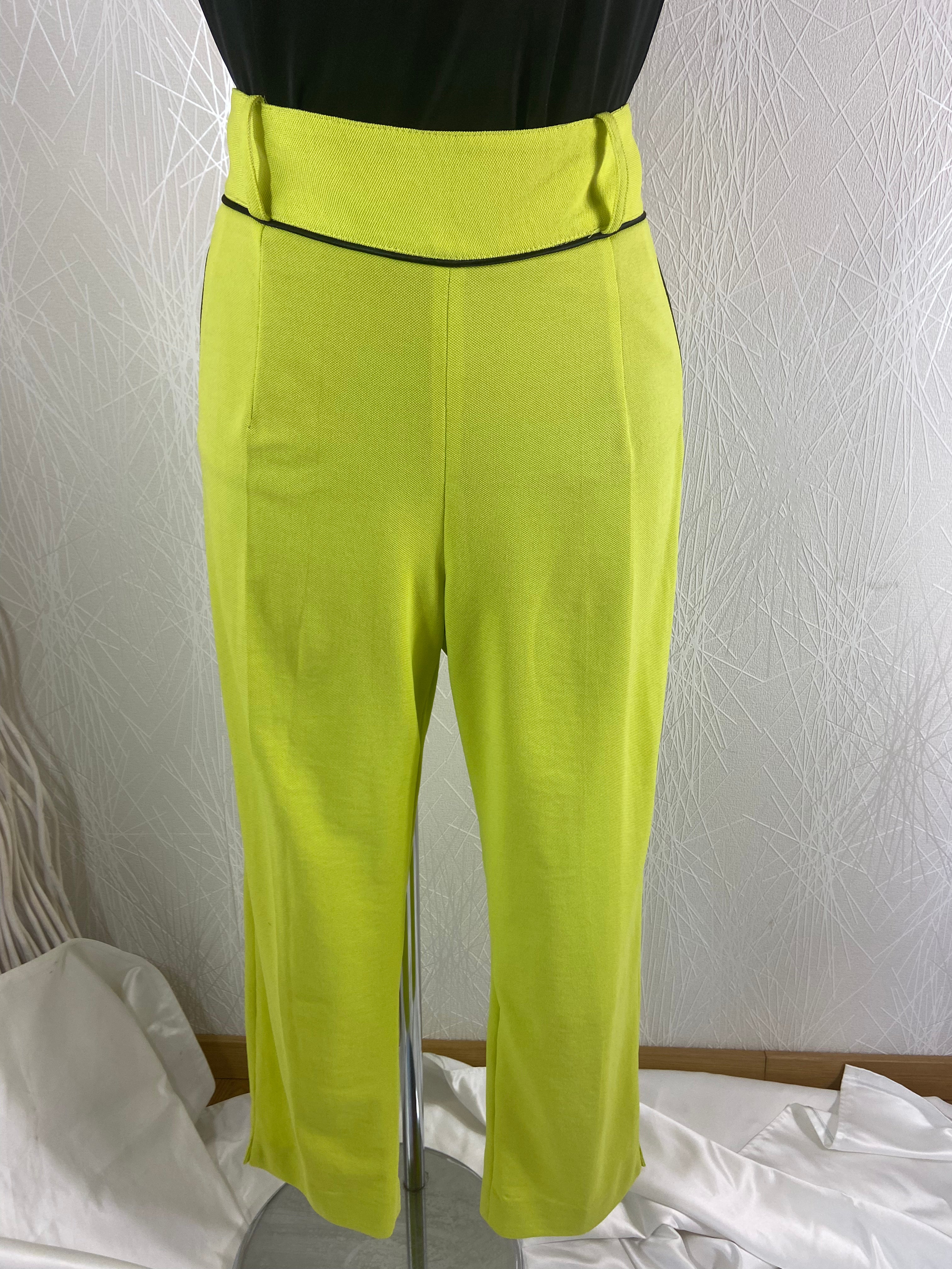 Pantalon vert anis léger de créateur Tabala Paris