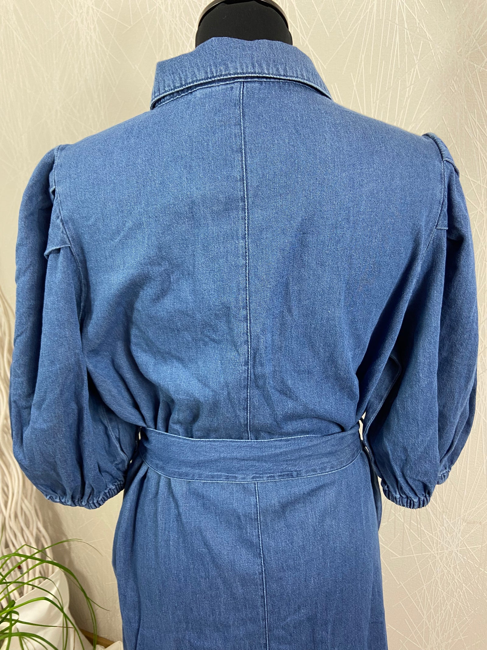 Robe en jeans souple manches courtes bouffantes Véro Moda