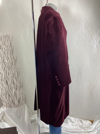 Manteau doublé velours lisse rouge bordeaux grande taille