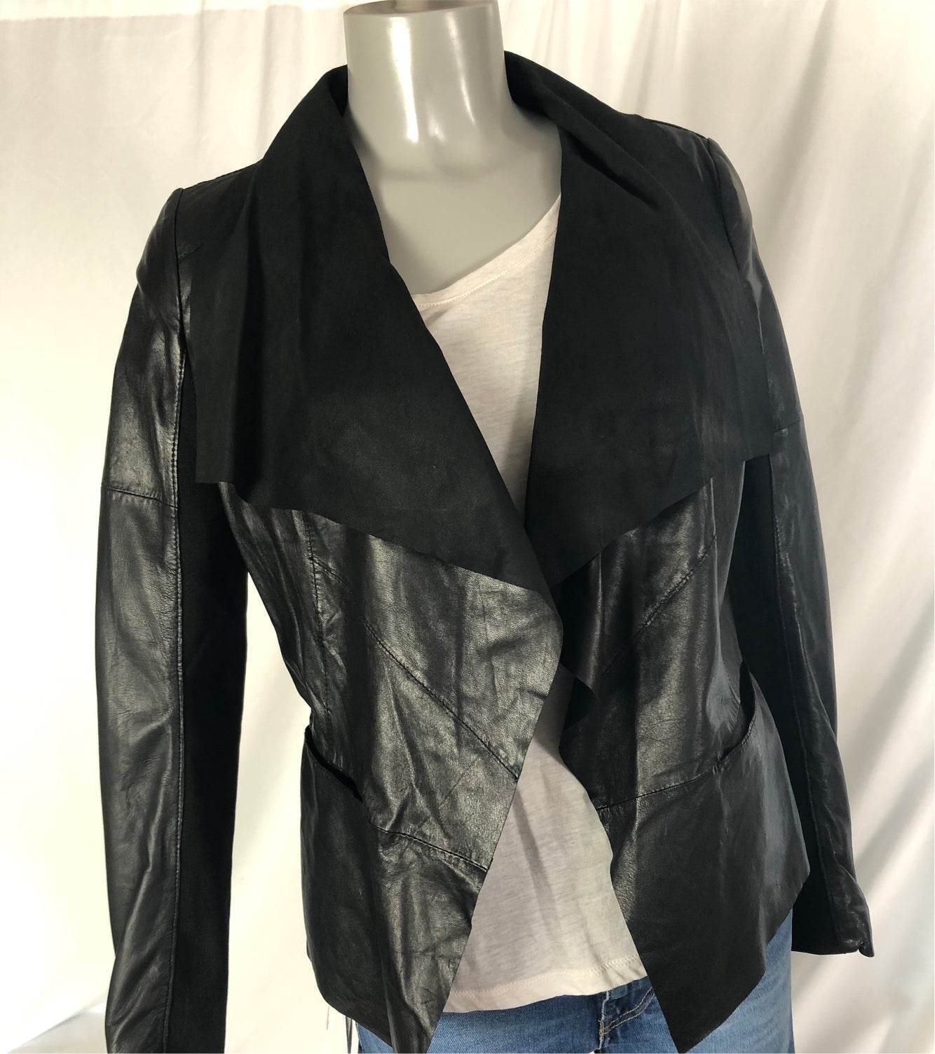 Veste blazer en cuir coupe ample Gipsy - Offre-Unique