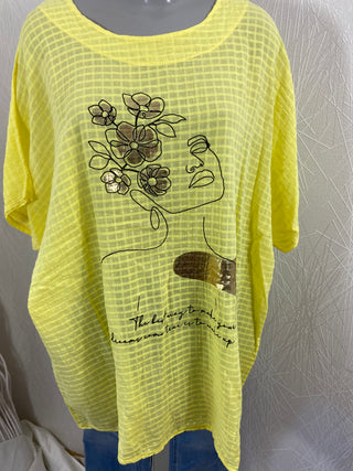 T-shirt léger fille coton jaune New Collection