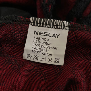Robe rouge et noire ample manches longues tissu structuré grande taille Neslay