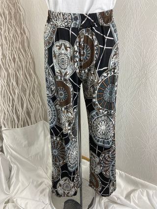 Pantalon fluide à motifs taille élastique Neslay - Taille Unique