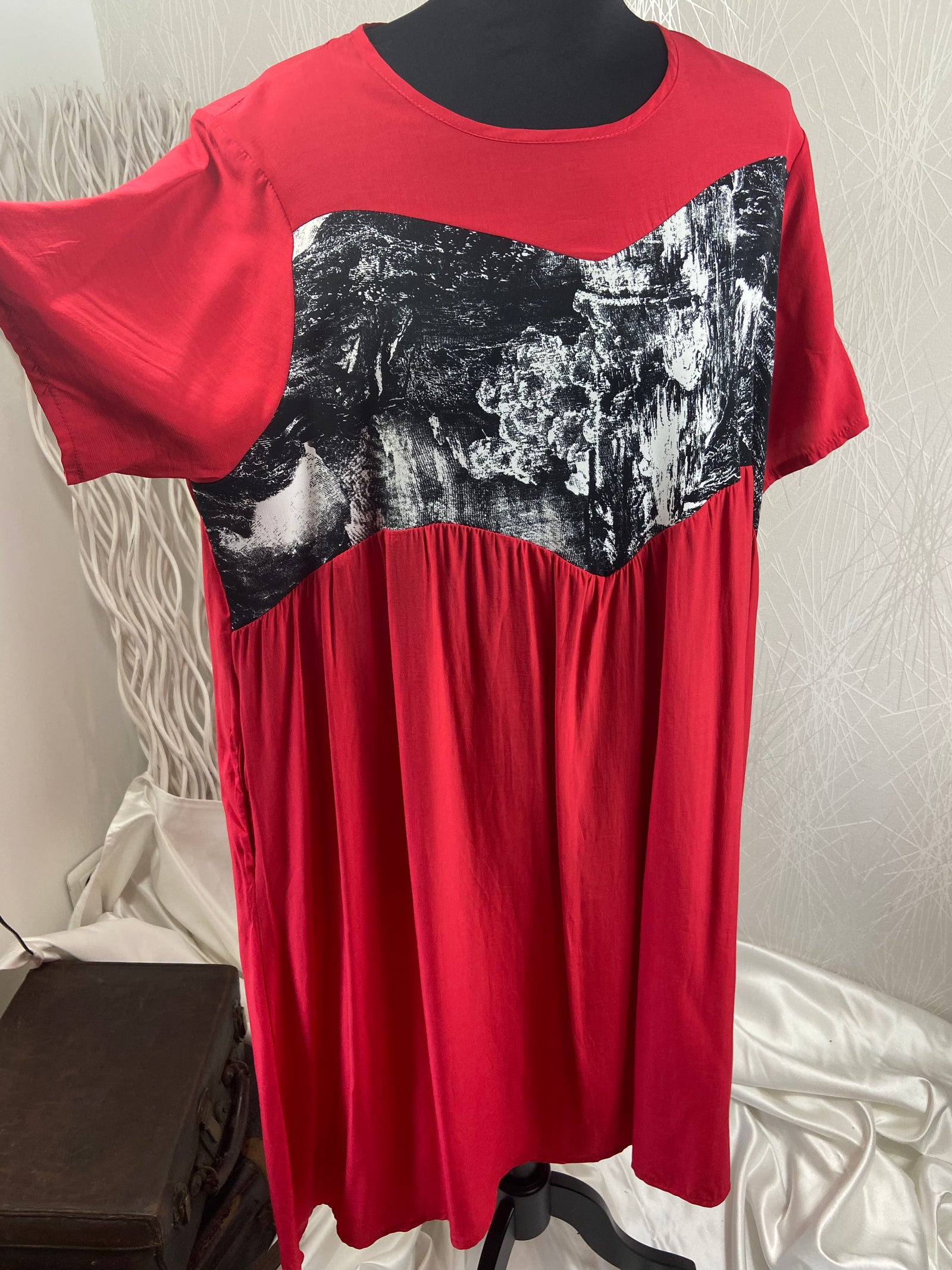 Robe longue légère rouge grande taille Neslay