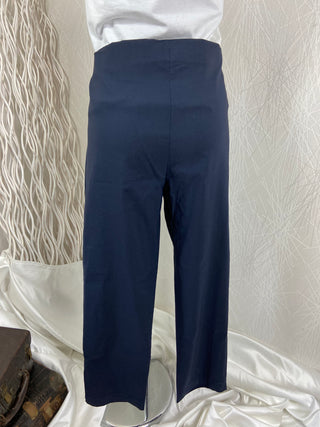 Pantalon bleu marine taille élastique coupe droite grande taille Lili La Tigresse