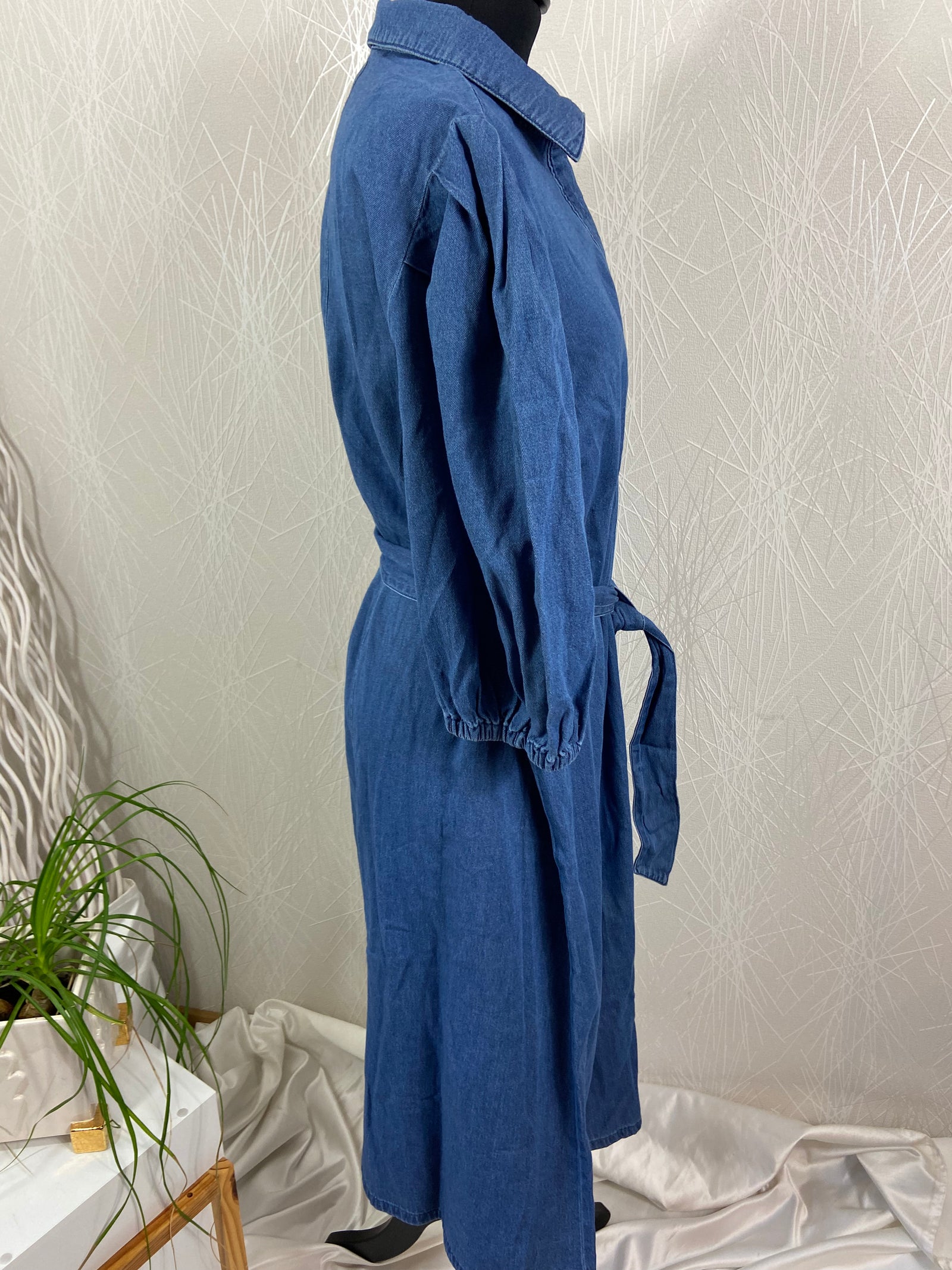 Robe en jeans souple manches courtes bouffantes Véro Moda