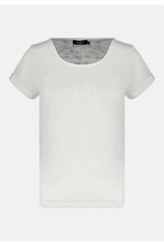 T-shirt blanc manches courtes coupe droite effet pailleté Deeluxe